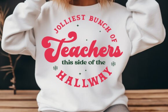 Jolliest Bunch of Teacher Christmas Embroidery Design