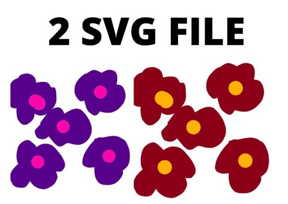 Purple Marron Flower Abstract Art Design Review